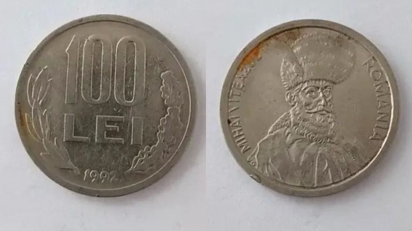 Prețul incredibil la care se vinde acum o monedă de 100 de lei din anul 1992, cu chipul lui Mihai Viteazul